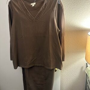 J. Jill Chocolate Knit Top